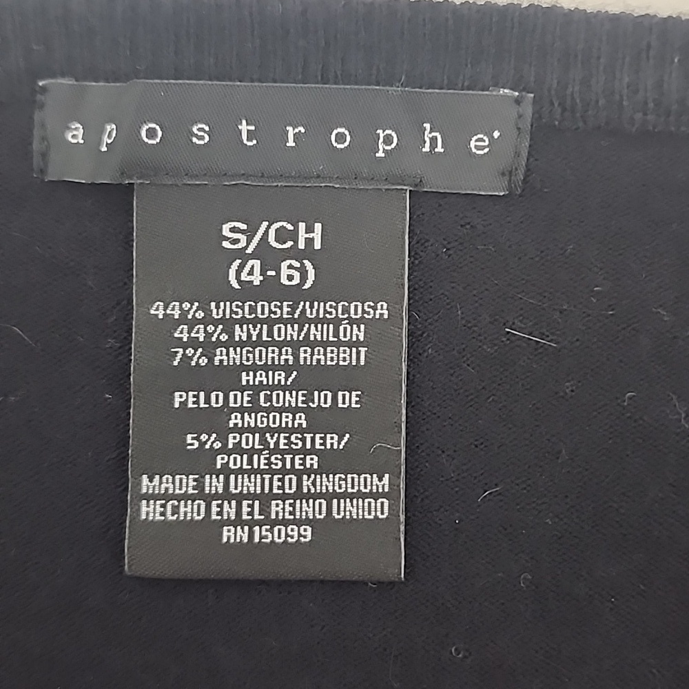 Apostrophe Black 7% Rabbit Hair Sweater Size S NWOT - Picture 9 of 10